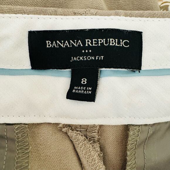 Banana Republic Cotton Twill Taupe Khaki Jackson Fit Pants Size 8 - Picture 5 of 10
